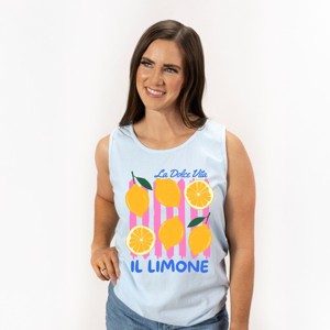 Simply Sage Market La Dolce Vita Lemons Garment Dyed Tank - 1 of 4