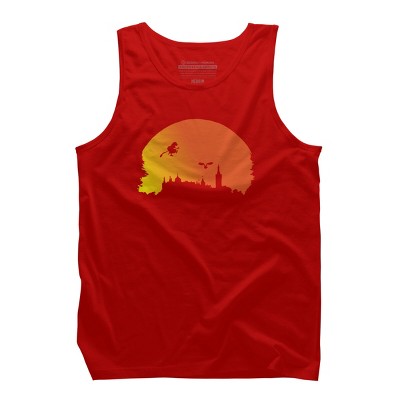 Men's Design By Humans Halloween witch silhouette By InfaredDesigns Tank Top