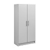 Prepac 96" Elite with 6 Storage Cabinet Set Light Gray: Laminated Wood Composite, 30 Shelves, 10 Doors - 4 of 4