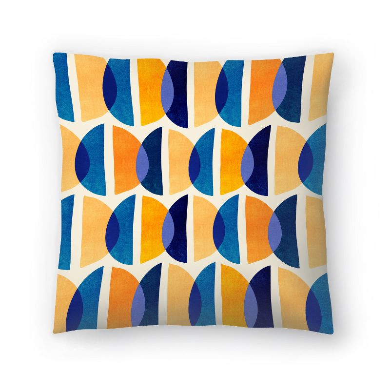 Gold Blue Geometric By Modern Tropical Throw Pillow - Americanflat Abstract, 1 of 6