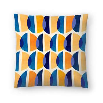 Gold Blue Geometric By Modern Tropical Throw Pillow - Americanflat Abstract