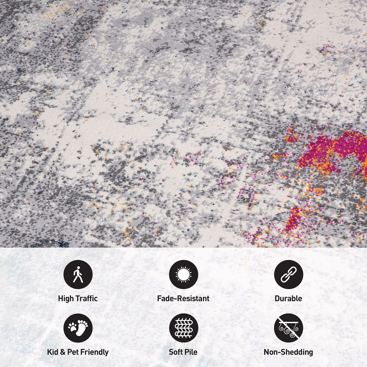 World Rug Gallery Perugia Modern Abstract Area Rug: Stain & Fade-Resistant, Low Pile, Machine Made - thumbnail 6