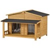 Wooden Dog House, Dog Crate For large dog breeds, Cabin Style Raised Dog Shelter with Asphalt Roof - 3 of 4