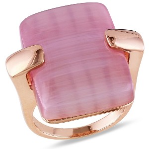 EVERLY JEWELRY | Rose Plated Sterling Silver 23 CT TGW Light Purple Simulated Cat Eye Cabochon Gemstone Ring - 1 of 3