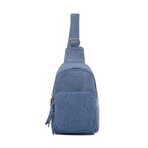 Olivia Miller Women's Denim Sling Bag - Acid Wash Blue - BLUE/ DENIM - 1 of 4