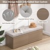 CAVINAS Linen Fabric Storage Ottoman Bench with Double Doors and Adjustable Shelves,Modern Storage Ottoman,Storage Bench for Living Room - 4 of 4