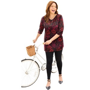 Catherines Easy Fit 3/4-Sleeve V-Neck Tunic - 1 of 4