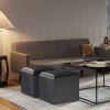 CAVINAS 17.5" Cube Storage Ottoman with Flip-Top Tray,Faux Leather Footstool with Hidden Compartment ,Storage Bench for Bedroom,Living Room - 2 of 4