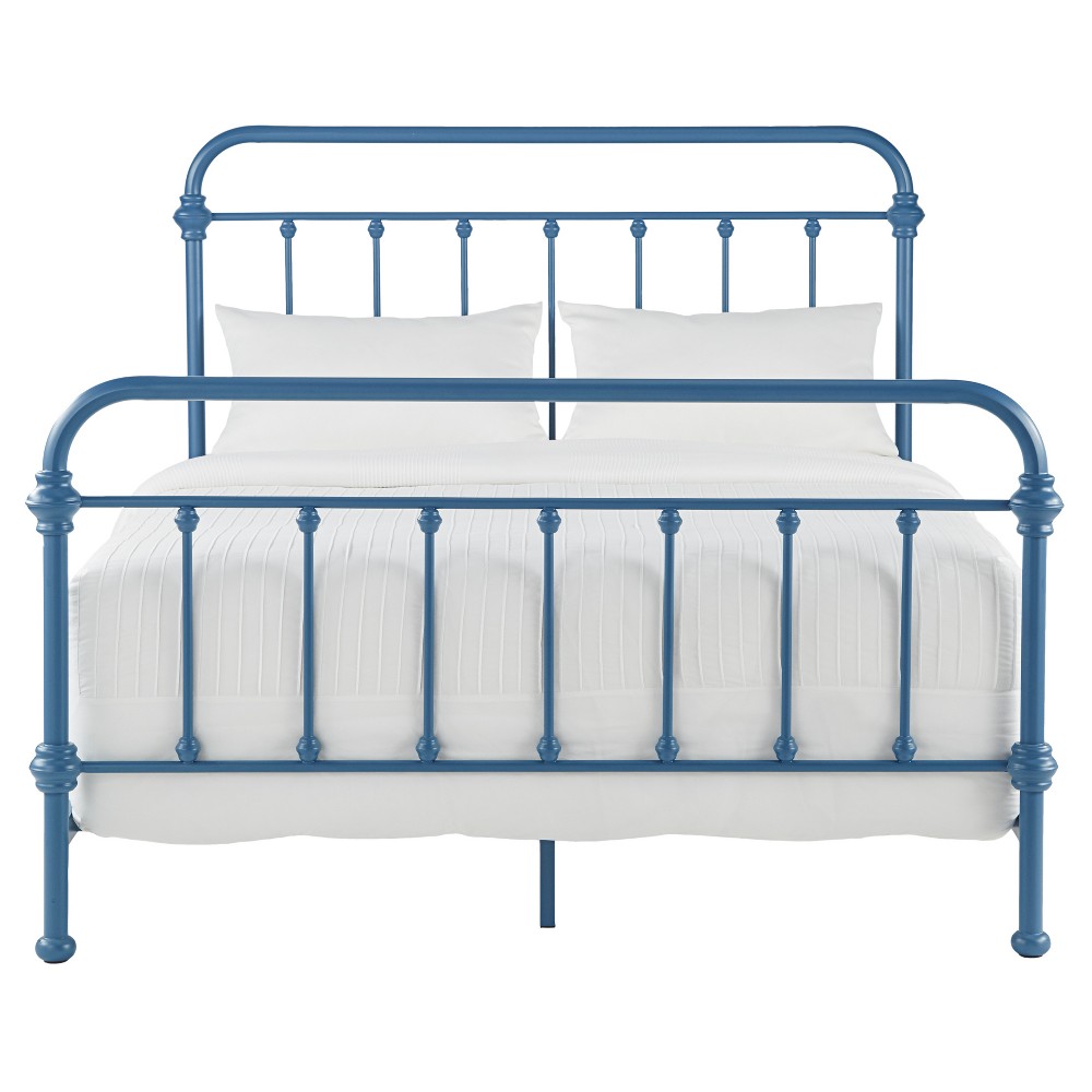 Photos - Bed Twin Tilden Ii Vintage Metal  Blue Steel - Inspire Q