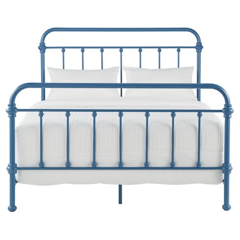 Vintage Metal Bed Twin Blue Steel, Old Iron Bed Frames Twin
