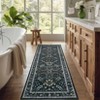 Washable Area Rugs for Bedroom Non-Slip Floral Living Room Carpet - 3 of 4