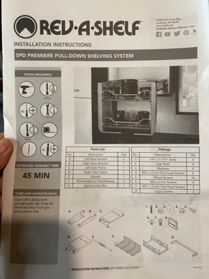 Rev-A-Shelf 18.87 in. H x 34.25 in. W x 10.25 in. D Large Wall Cabinet Pull- Down Shelving System 5PD-36CRN - The Home Depot