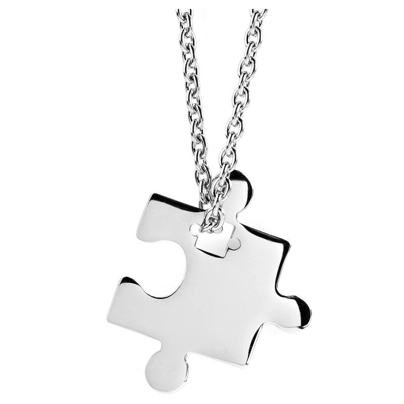 Women&#39;s West Coast Jewelry Stainless Steel Jigsaw Puzzle Piece Pendant Necklace, 1 of 4