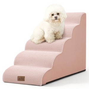 Cozy Kiss PetSafe Curved Dog Stairs – Foam Ramp for Small Pets, Non-Slip Ladder for Bed & Sofa with Waterproof Cover - 1 of 4