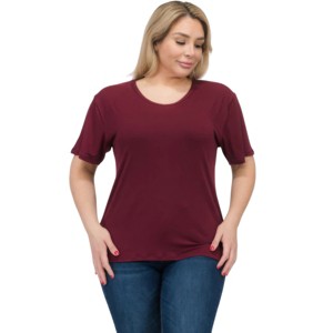 Slickblue Women's Plus Size Short Sleeve Tee, Soft Stretch Fit, Classic Round Neck, 10 Color Options, Size 1XL-3XL - 1 of 4
