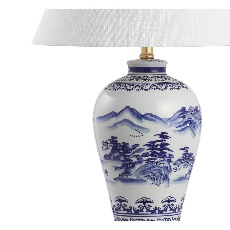 26.5&#34; Ceramic/Iron Traditional Cottage Table Lamp (Includes LED Light Bulb) Blue - JONATHAN Y, 4 of 5
