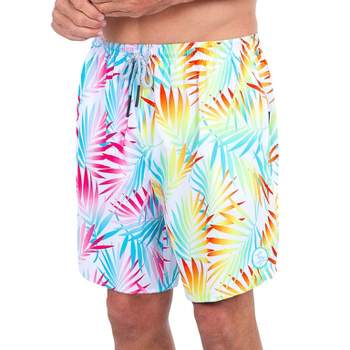 UZZI Amphibious Gear Men's Tropical Island Palms Cabana Swimsuit