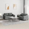 vidaXL 2-Piece Modern Sofa Set with Roll Pillows - Dark Gray Fabric, Plywood and Metal Frame, Indoor Seating Solution - 2 of 4