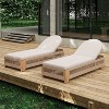 Christopher Knight Home Lariya Outdoor Adjustable Acacia Wood and Rope Chaise Lounge with Water-Resistant Cushions (Set of 2) - 2 of 4