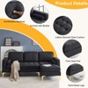 Karl Home |85.8 in. W Square Arm Corduroy 3-Seat U-shaped Tufed Sofa in Beige with Ottoman - 3 of 4