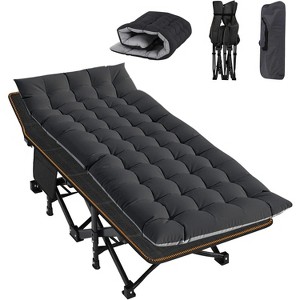 Docred Folding Camping Cot with Mattress & Carry Bag for Adults, Heavy Duty Outdoor Bed with 1200D Oxford - 1 of 4