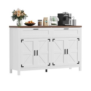 Sideboard Buffet Cabinet with Drawer and Storage,Farmhouse Coffee Bar Cabinet with Drawers and Shelves - 1 of 4