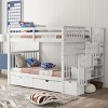 Streamdale Full Over Full Bunk Bed with Shelves and 6 Storage Drawers, White - 2 of 4
