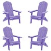 Sonkuki 4-Pack Folding Adirondack Chair Patio Outdoor Plastic Fire Pit Chair Weather Resistant for Lawn, deck and Backyard - 2 of 4