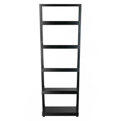 Bellamy Black 69" Wood Leaning Ladder Bookcase