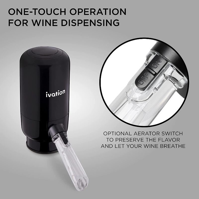 Ivation Wine Aerator Pourer Spout, Electric Wine Dispenser Machine, 3 of 7