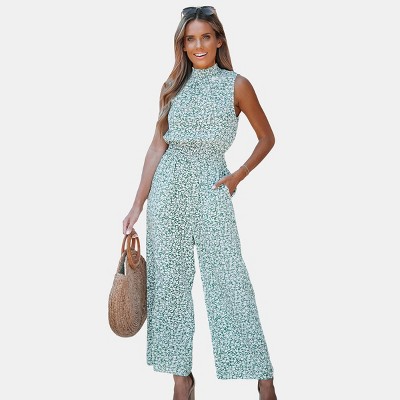 Multi Ditsy Floral Olive Jumpsuit