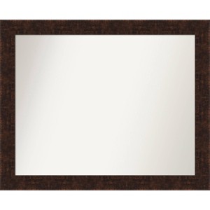 32" x 26" Non-Beveled William Mottled Bronze Narrow Wall Mirror - Amanti Art: Modern Rectangle, Wall Mount - 1 of 4