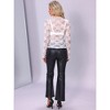 INSPIRE CHIC Women's Mesh Mock Neck Sheer See Through Floral Lace Blouse - 3 of 4