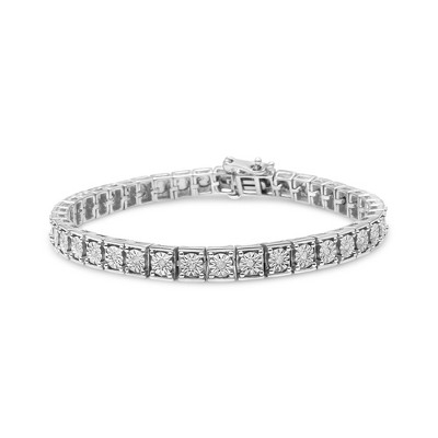 Haus of Brilliance Silver 1/4 Cttw Diamond Link Bracelet