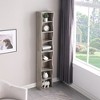 Ridstar 70.87 in. H Ultra-Slim Multi-Functional Decorative Cabinet with 8 Adjustable Shelves & Wavy Frame-Gray - 2 of 4