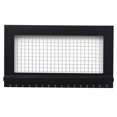Wall Mounted Jewelry Organizer With Shelf And Hooks For Earrings Necklaces And Bracelets