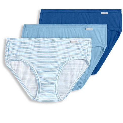 Jockey Women's Elance Bikini - 3 Pack 6 Blue Stardust/boardwalk  Stripe/marina Blue : Target