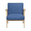 NicBex 1pc Accent Chair with Solid Rubberwood Frame Lounge Chair Reading Chair Comfy Chair Home Furniture for Living Room, Blue,Natural - 3 of 4