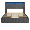 Queen Platform Bed Frame with LED Panel Headboard, Storage Drawers, Easy Assembly - 3 of 4