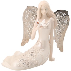 Pavilion Gift Company - November Birthstone Angel - 3.5" November Angel with Yellow Topaz Butterfly - Decorative Objects - 1 of 4