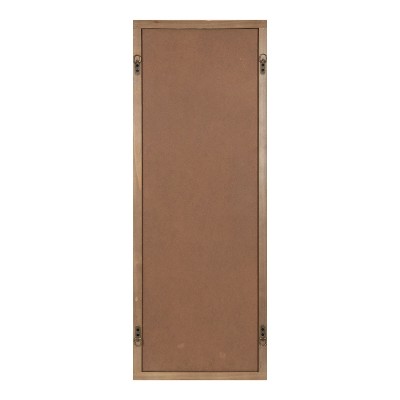 Natural Wood Cathedral-Style Rectangular Wall Mirror
