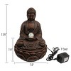 Tabletop Water Fountain- Sitting Buddha Statue with Rolling Glass Ball Multi-Colored LED Lights Electric Pump & Soothing Waterfall by Nature Spring - 2 of 4