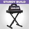 Liquid Stands Foldable Adjustable Piano Bench - X-Style Music Stool - Piano Keyboard Bench Seat for Keyboard Stand with Black Cushion Padded Bench - 4 of 4