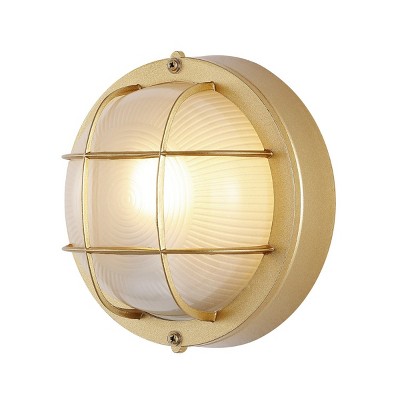 Elson Gold Industrial Outdoor Wall Sconce Set of 2
