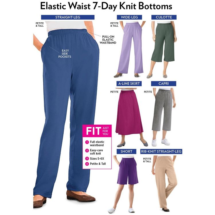 Woman Within 7-Day Wide-Leg Elastic-Waist Stretchy Knit Pant - S ...