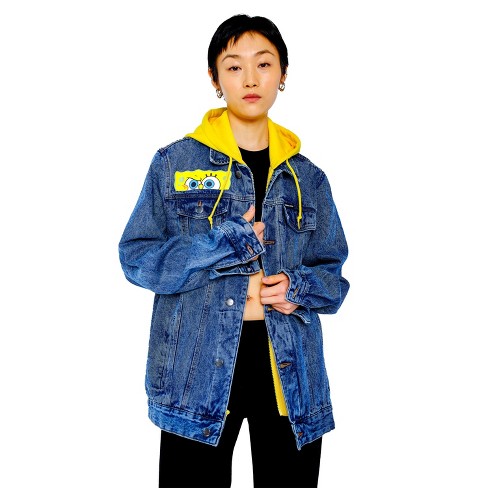 Members Only - Women's Spongebob Hoodie Trucker Oversized Jacket - image 1 of 4