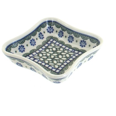 Blue Rose Polish Pottery Maia Small Square Dish