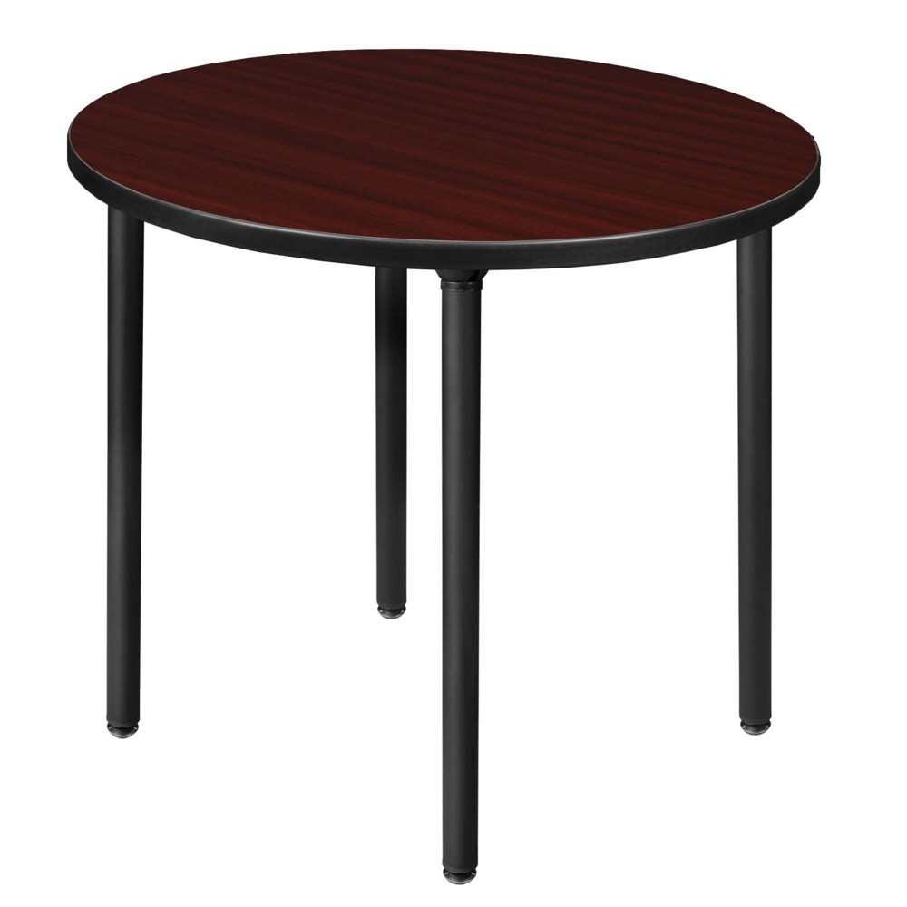 Photos - Dining Table 30" Small Kee Round Breakroom Table with Folding Legs Mahogany/Black - Reg