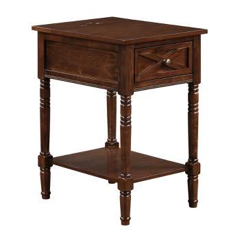 Country Oxford End Table with Charging Station - Johar Furniture
