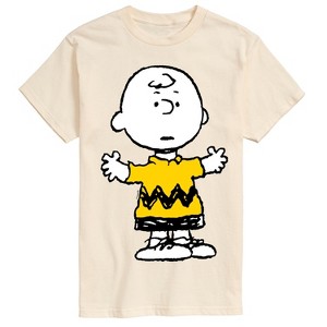 Men's Peanuts Charlie Brown Standing- Men's Short Sleeve Graphic T-Shirt Short Sleeve Graphic T-Shirt - Cream - Medium - 1 of 4
